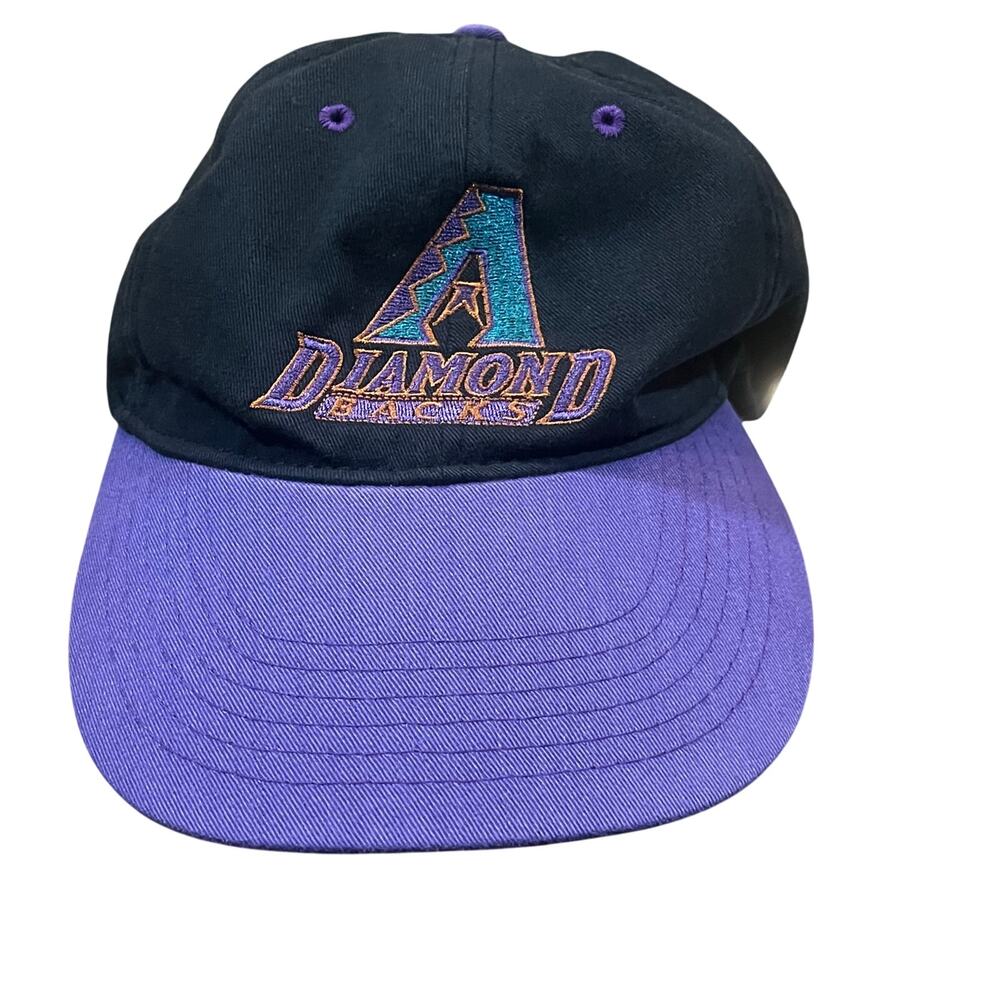Vintage 90s AZ‎ Diamondbacks Snapback Black Purple Brim MLB Cap